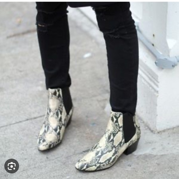 Sam Edelman Women’s Size 8 Reesa Python Snakeskin Cowboy Western Ankle Boots - Picture 16 of 16